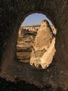 Looking out the window of one of the abandoned cave dwellings.
