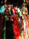More colorful fabrics and scarves.