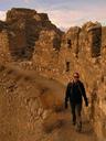 Ashe walking the castle wall.