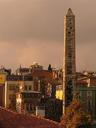 View of the older of the two obelisks in the ancient Hippodrome from the carpet shop rooftop.