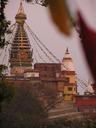 Sunset was coming fast so we made the 3 km. walk to Swayambunath, one of two giant stupas found on the outskirts of Kathmandu.