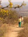 Hiking in the Sierras. Esteban and Celina make their way up the Cerro de la Virgen hill.